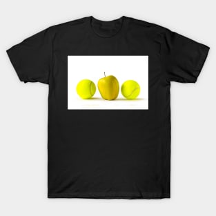 Yellow apple between tennis balls T-Shirt